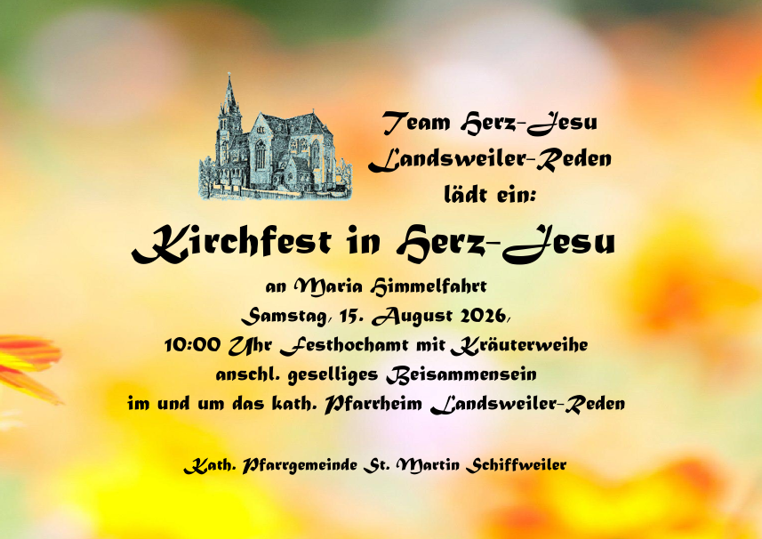 Flyer Kirchfest 2026 Landsweiler-Reden