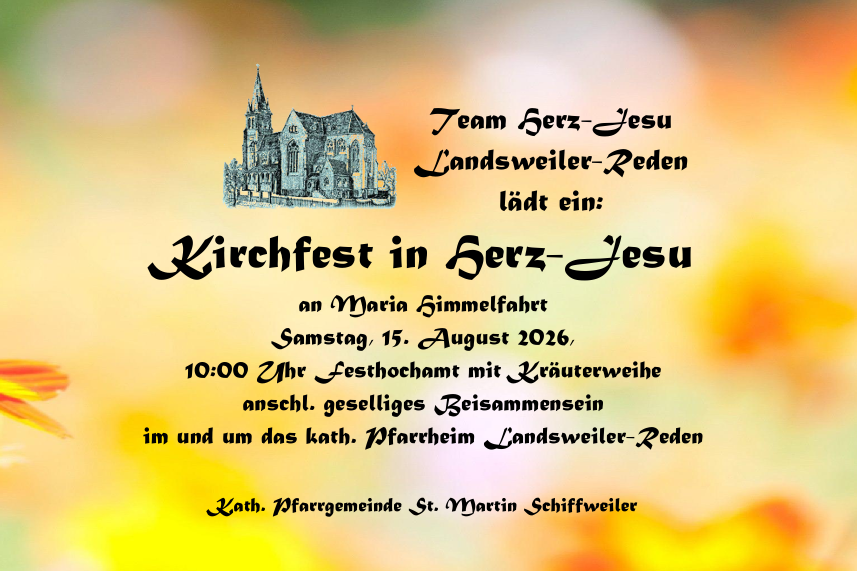 Flyer Kirchfest 2026 Landsweiler-Reden