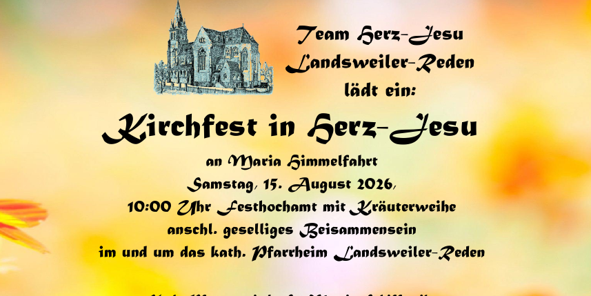 Flyer Kirchfest 2026 Landsweiler-Reden