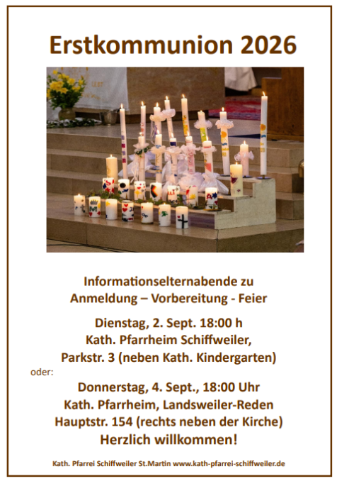 Information zu Elternabend Erstkommunion