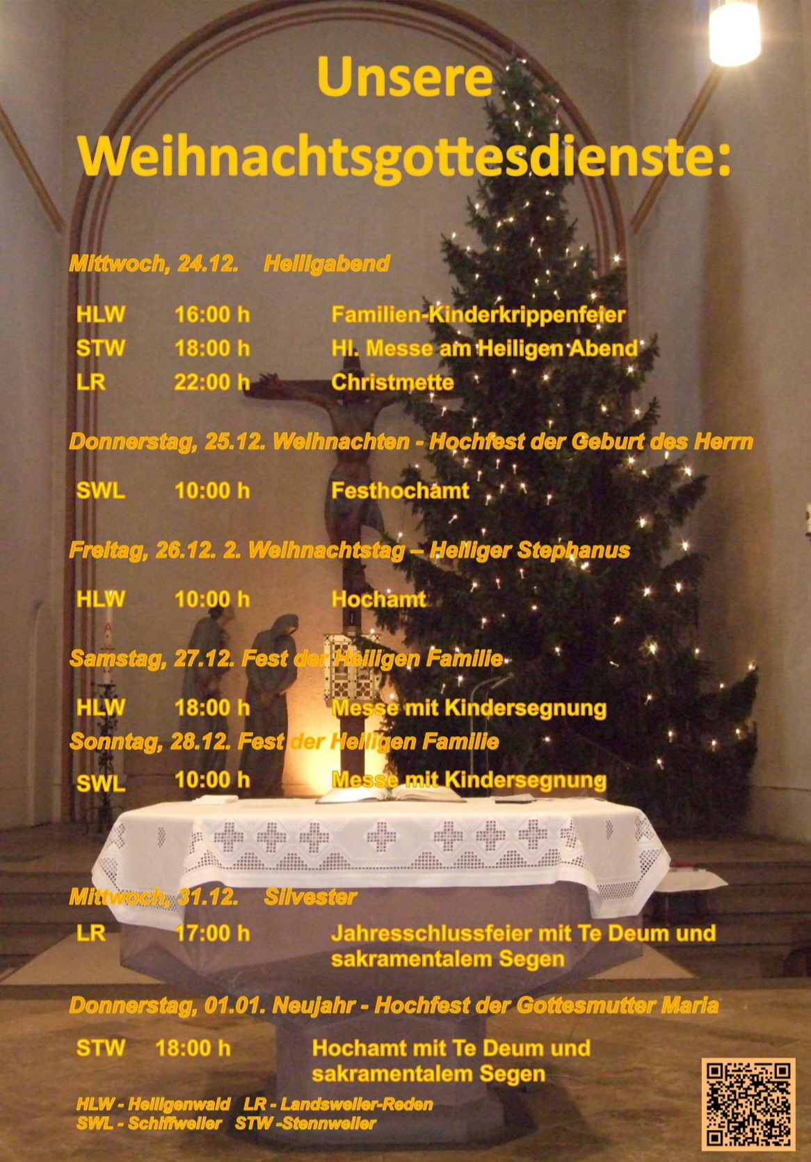 Weihnachtsgottesdienste 2025